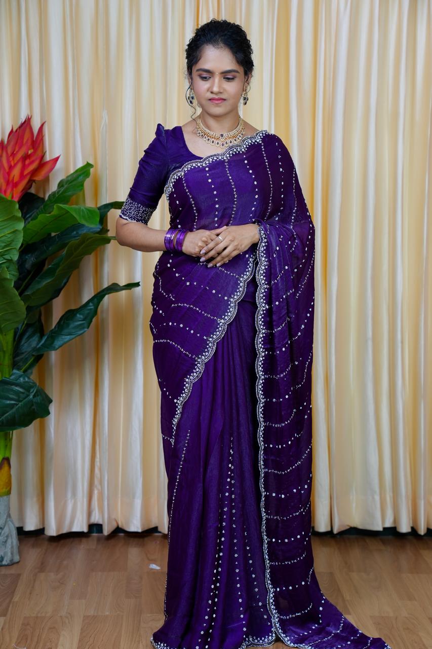 premium space silk with real. Jarkhan diamond work 🥳