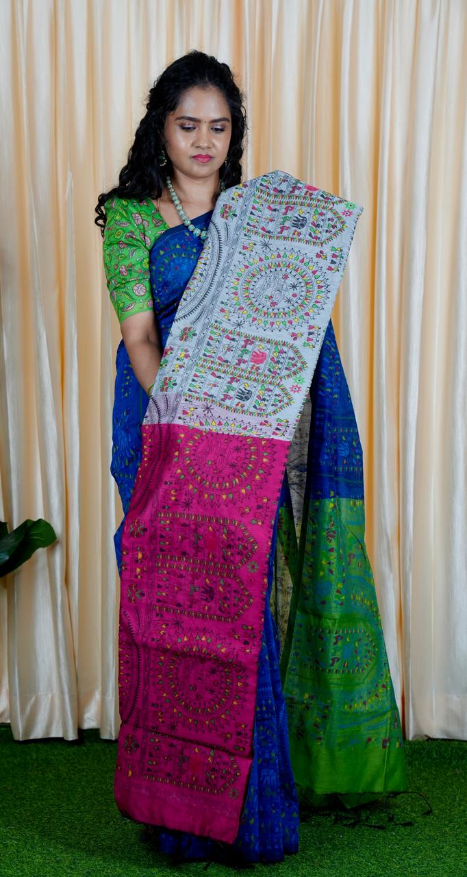 Cotton sarees with contrast plain blouse🥰🥳✅