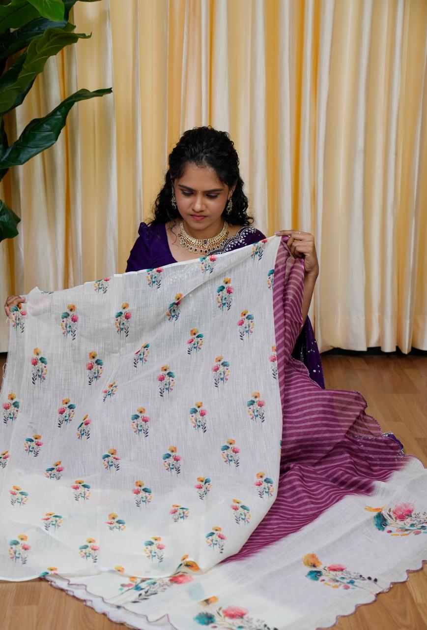 Jute linen saree 🥰🥳