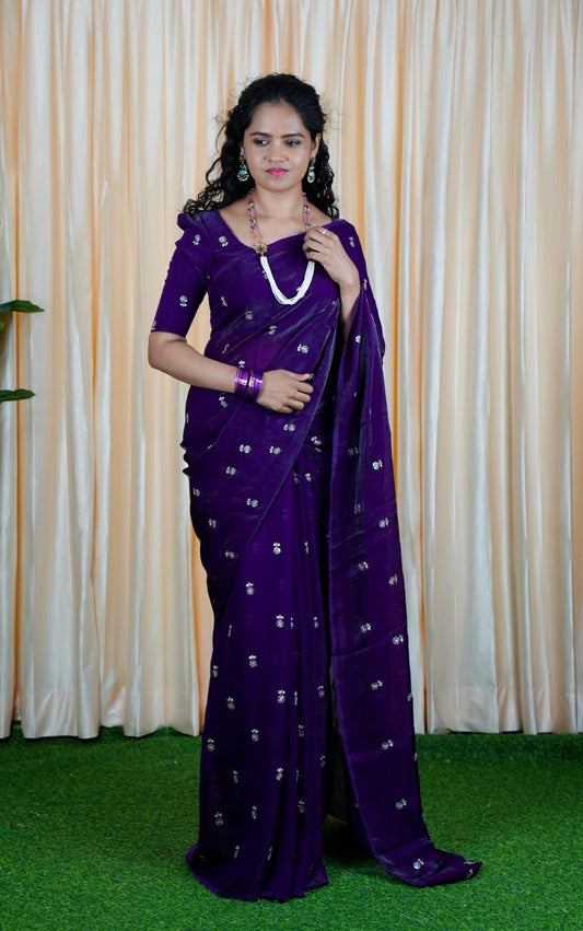 Space silk saree with same blouse 🥳