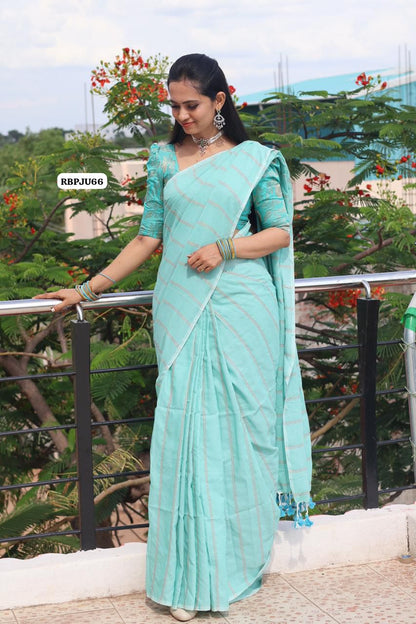 Khadhi cotton saree with zari weaving 🥳