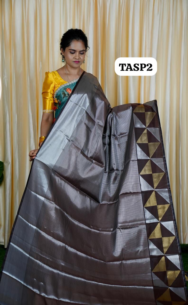 Tissue semi silk sarees in geometric pattern😍🥰🥳