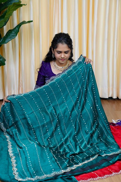 premium space silk with real. Jarkhan diamond work🥰😎🥳