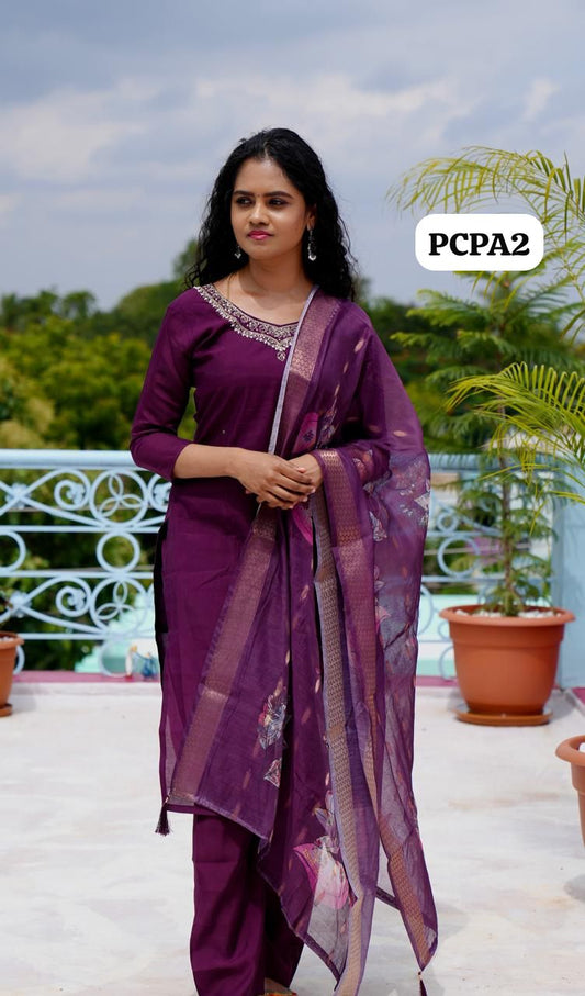 Premium cotton silk salwar set (stitched). 🥳