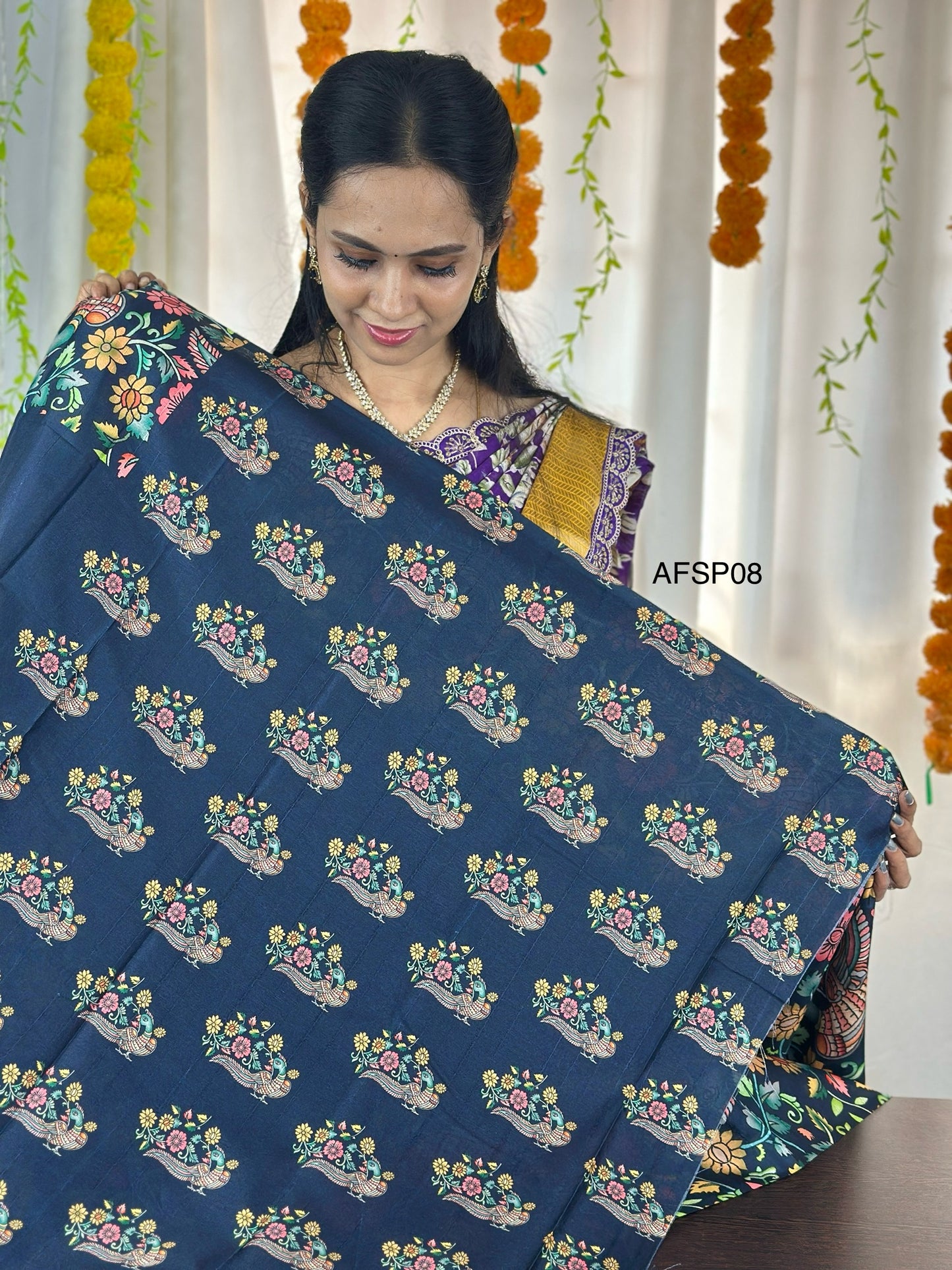 Tussar semi silk saree with kalamkari design offer 🤩