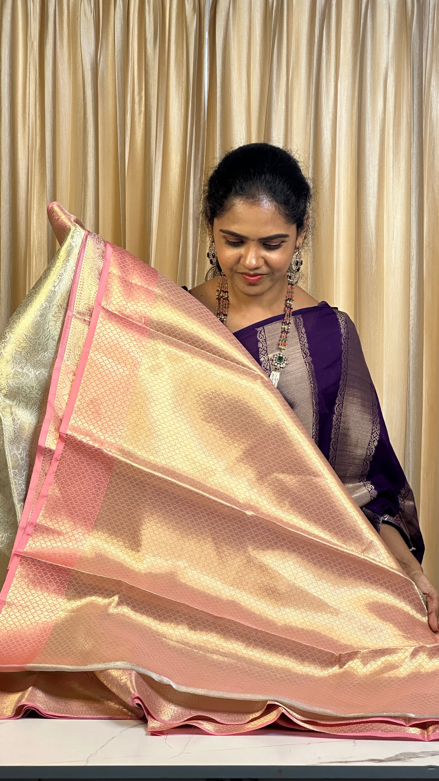 Bridal engagement wear tissue sarees