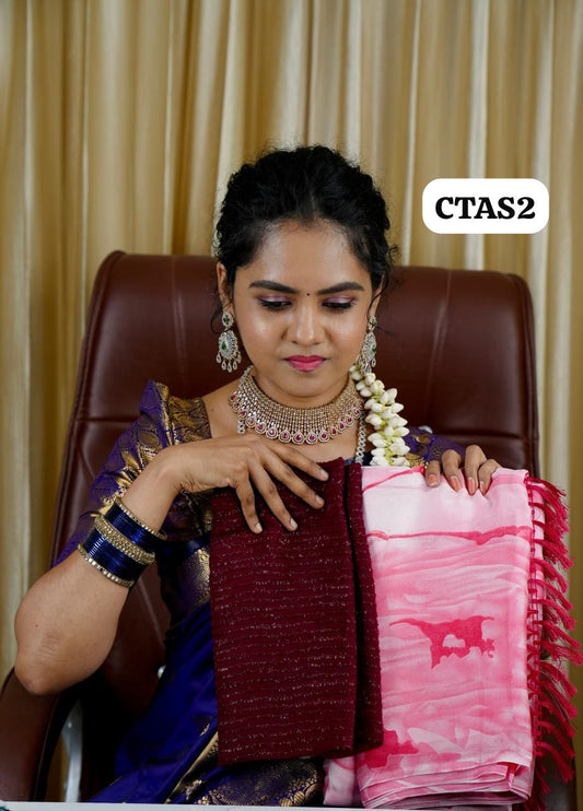 Chiffon sarees with designer blouse🥳