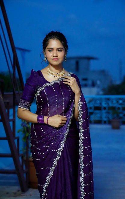 premium space silk with real. Jarkhan diamond work 🥳