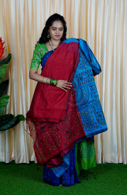 Cotton sarees with contrast plain blouse🥳✅