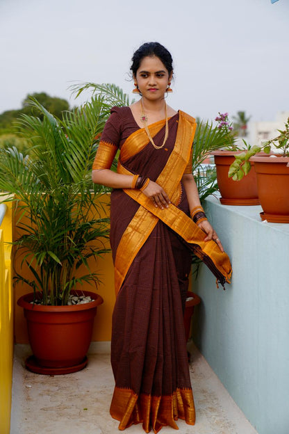 Premium kanchi korvai Chettinad cotton saree 😍😎
