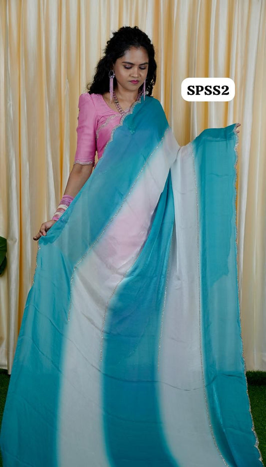 Space silk sarees with cutwork border🥳✅