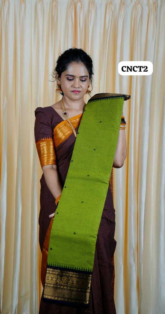 Premium kanchi korvai Chettinad cotton sarees with buttas🥰