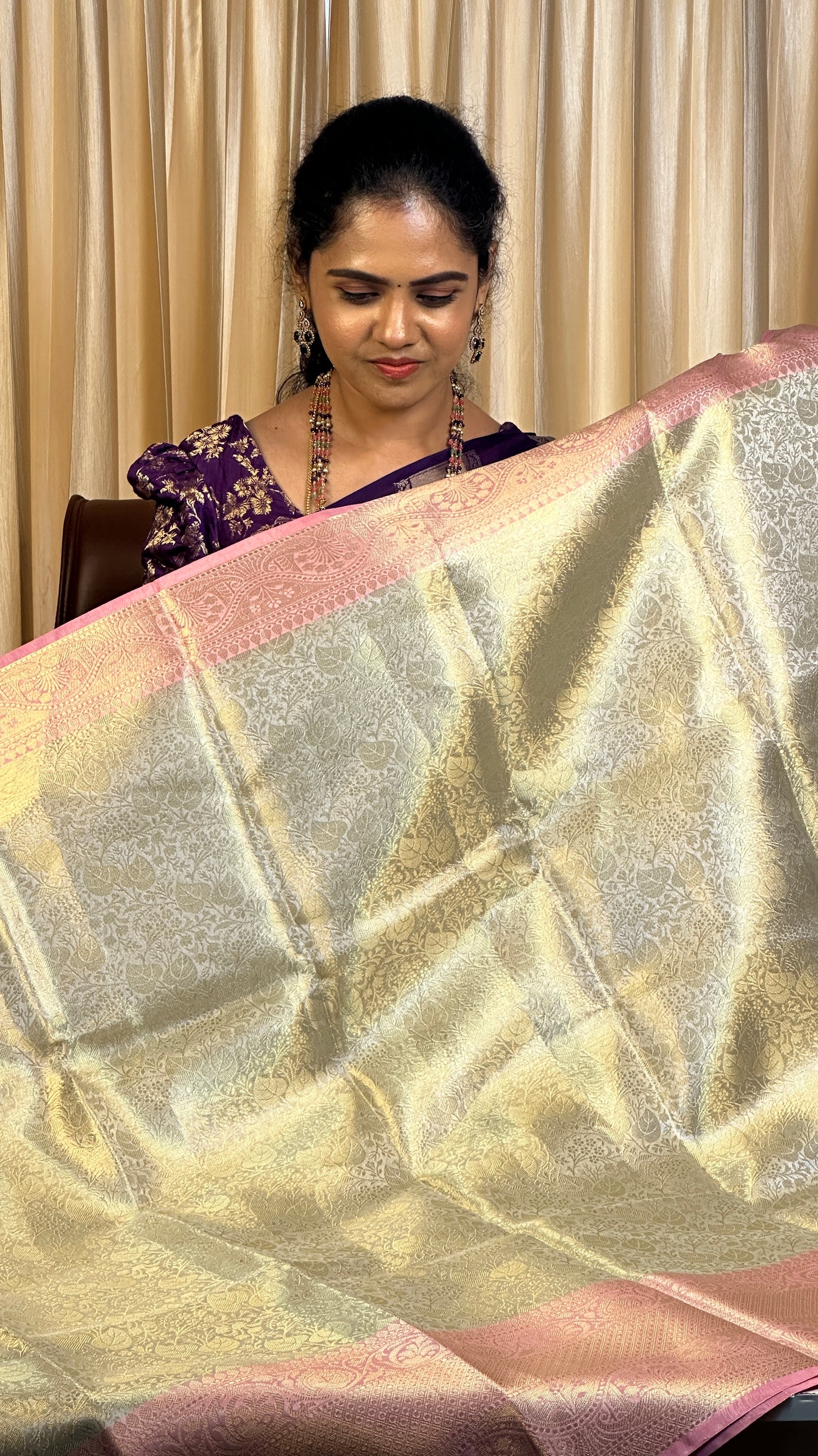 Bridal engagement wear tissue sarees