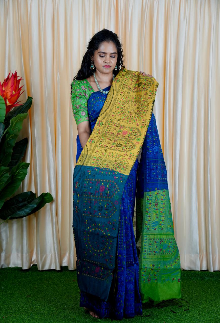 Cotton sarees with contrast plain blouse🥳✅