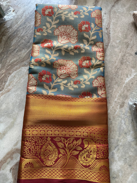 Kanchivaram semi silk saree 📷