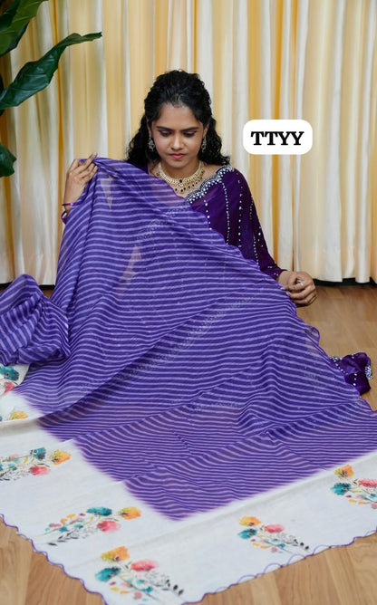 Jute linen saree 🥳