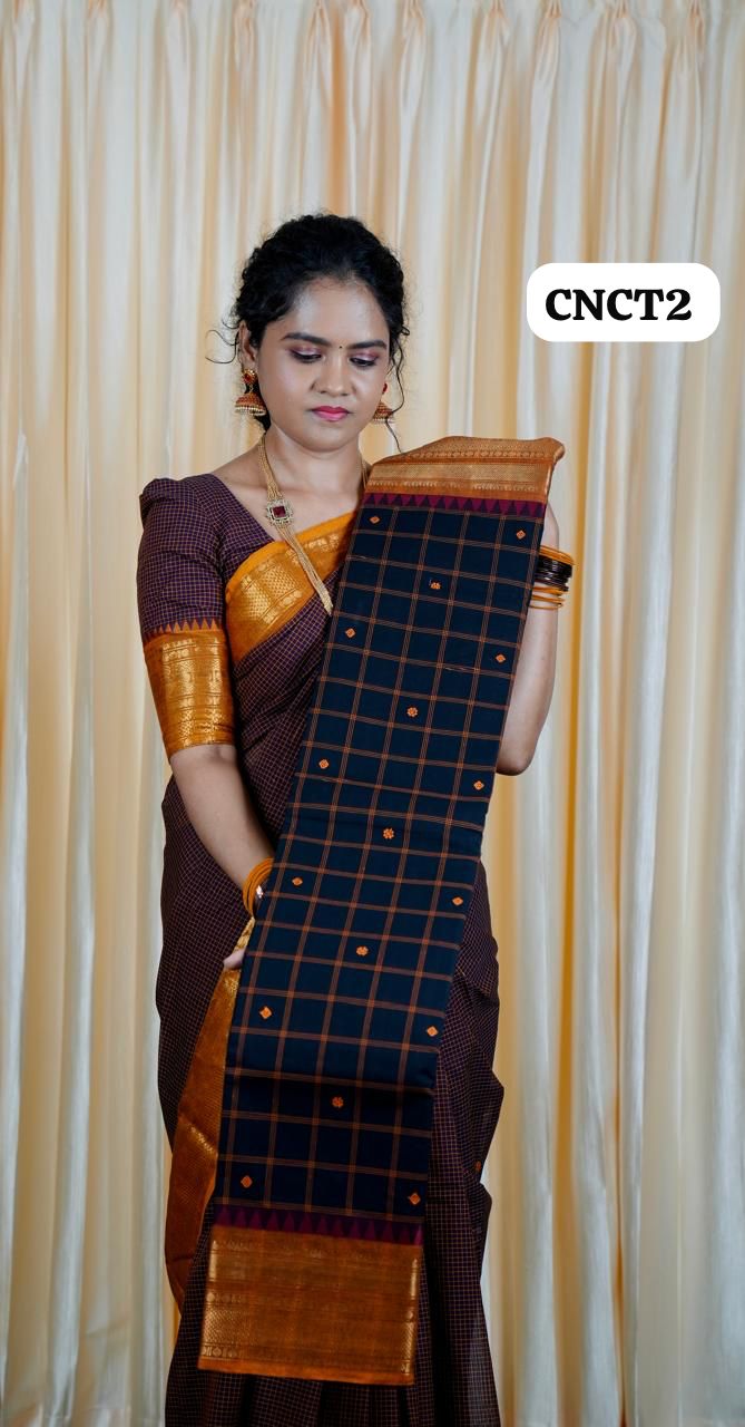 Premium kanchi korvai Chettinad cotton sarees with buttas🥰