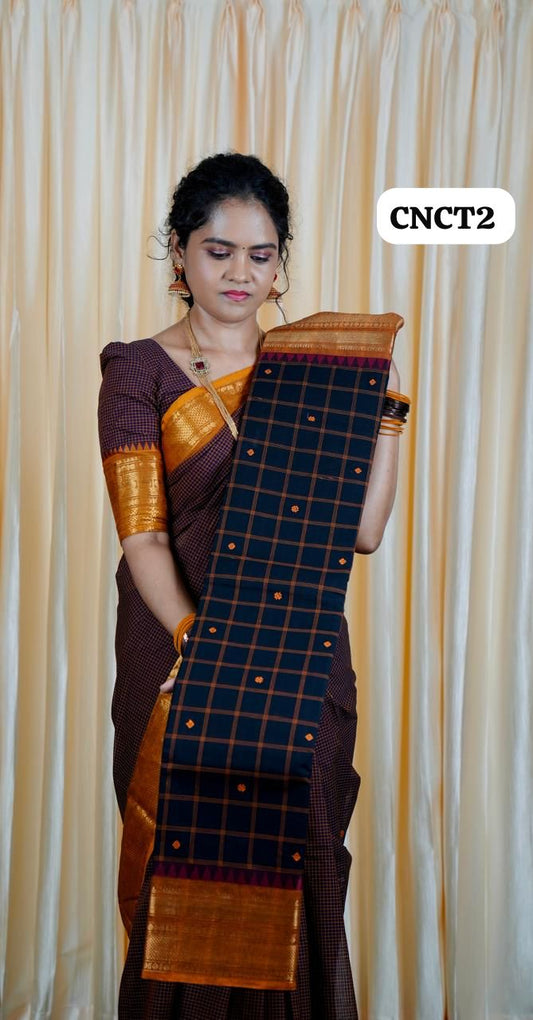 Premium kanchi korvai Chettinad cotton sarees with buttas🥰