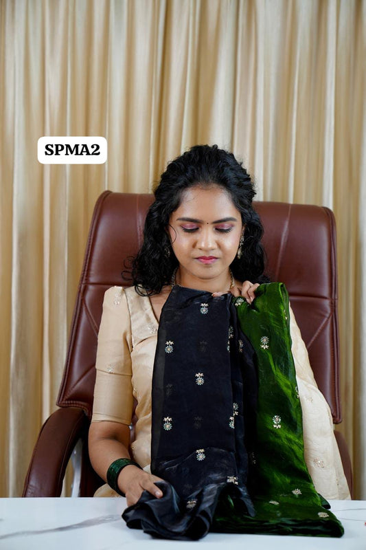 Space silk saree with same blouse 🥳🥰