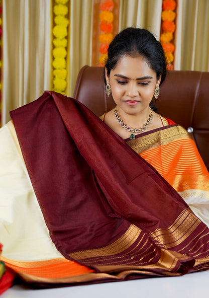 Premium Warm silk saree 🥳✅(Maroon colour blouse)