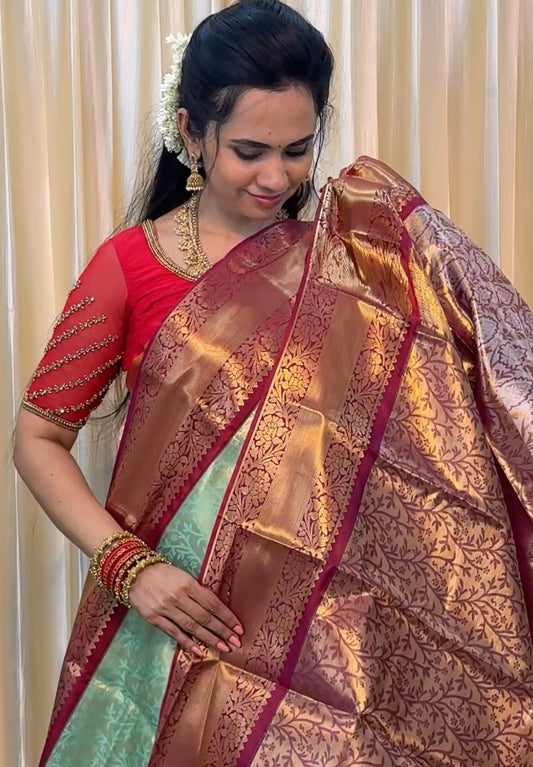 Bridal Semi silk saree😍🦋