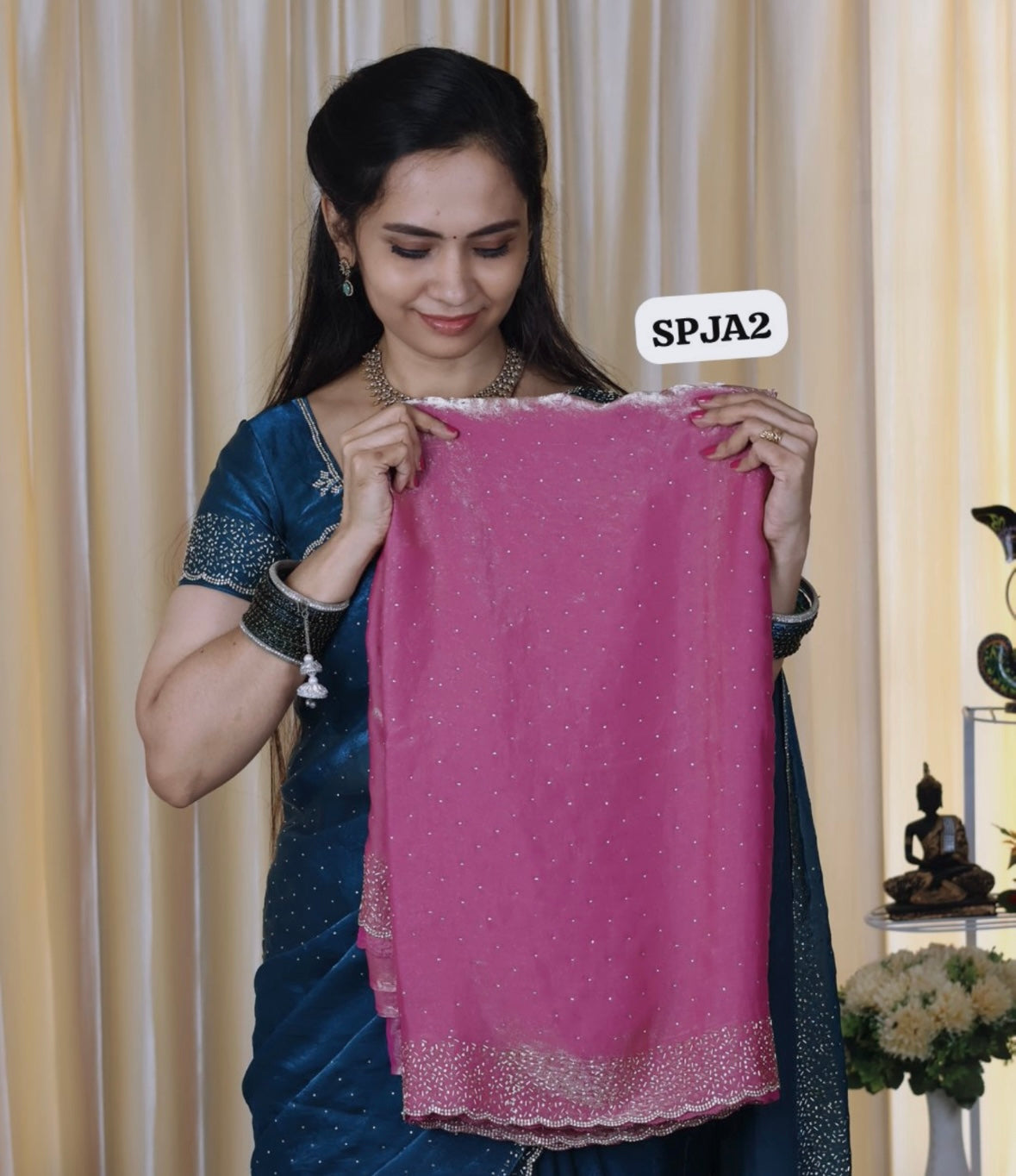 Premium space silk sarees with real jarkhan diamond work..🥳