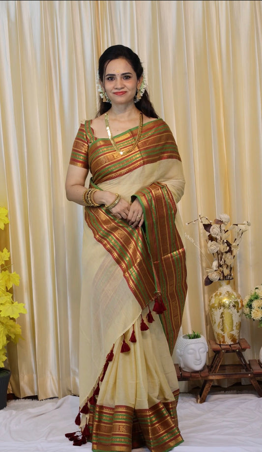 Mul cotton saree( no blouse) 🥳