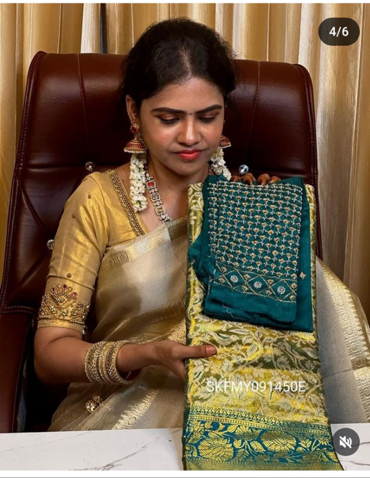 Kanchi puram inspired semi silk saree prebook🥳