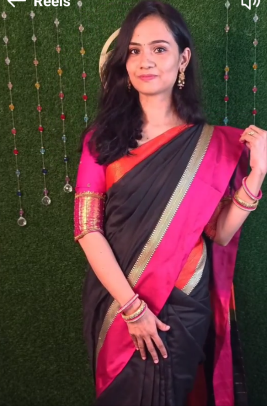 Beautiful cotton saree with heavy ganga jamuna border🥳