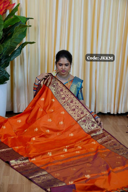 Paithani border soft silk sarees 🥳