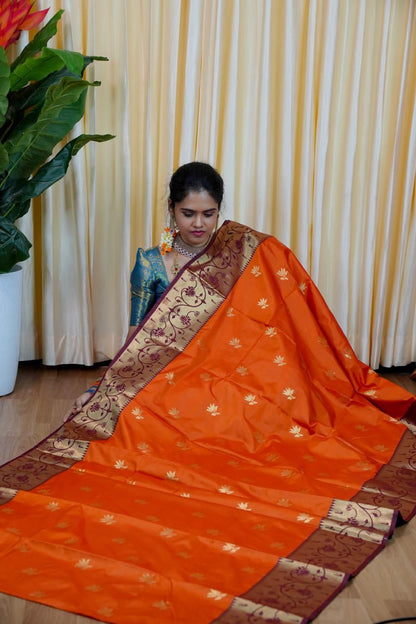 Paithani border soft silk sarees 🥳