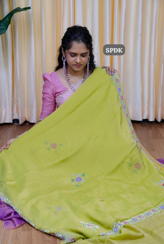 Crushed Space Silk Saree 🥰😎🥳
