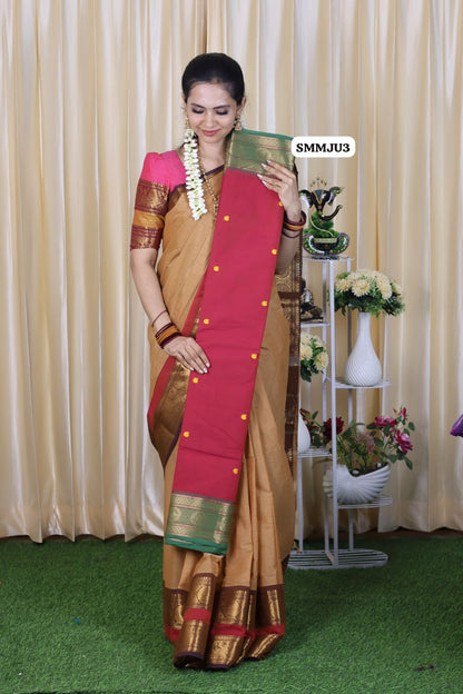 Aadi offer🌹Chettinadu Kanchi cotton saree with Buttas😍