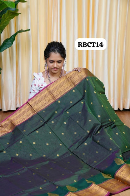Premium Kanchi cotton sareesmall checked 🥳