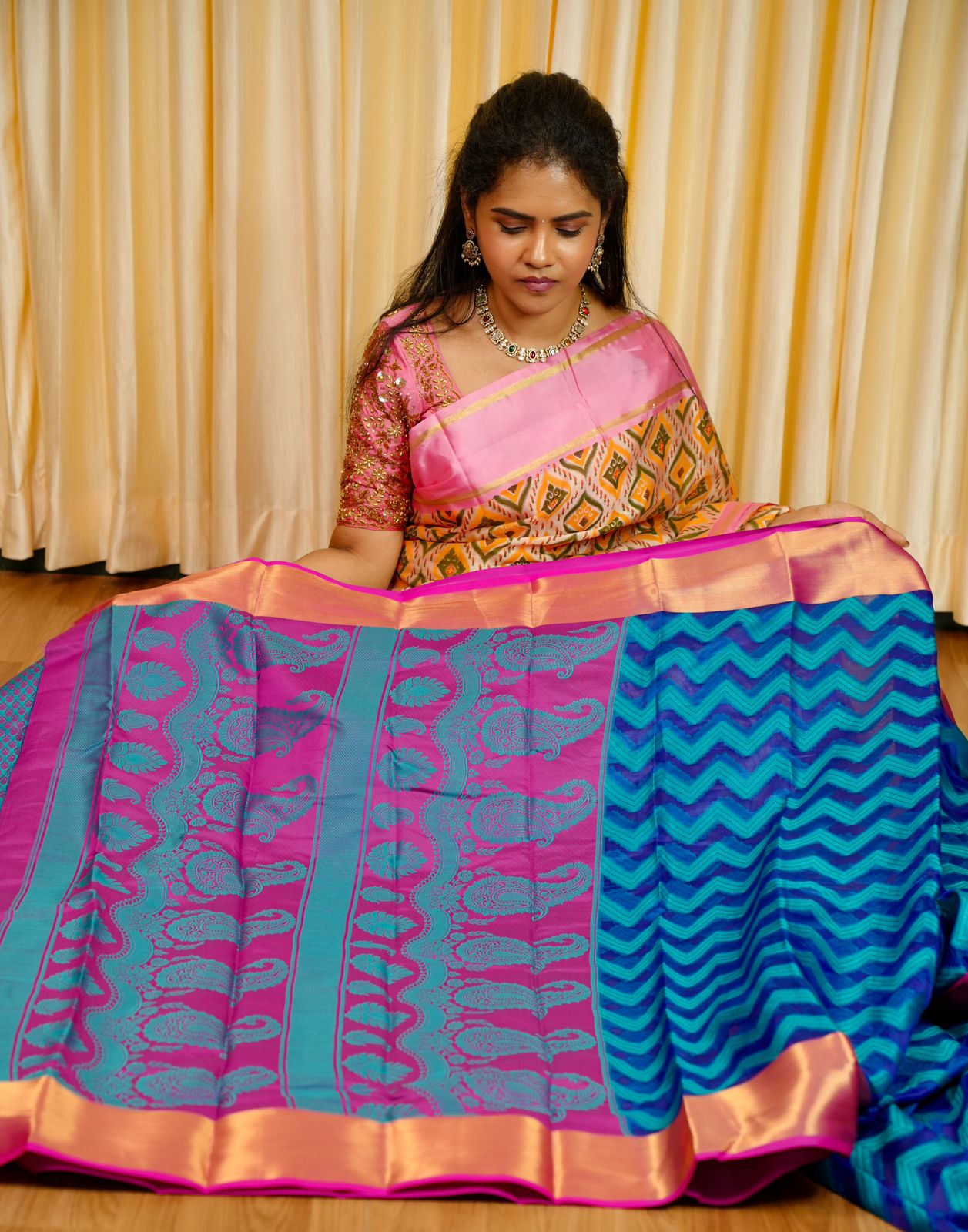 Silk mixed cotton saree🥰😎📚