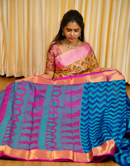 Silk mixed cotton saree🥰😎📚