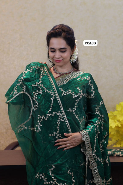 Space Silk Sequence saree😍🥳