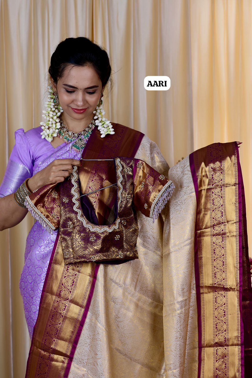 Aari work blouse without stitching 🥳
