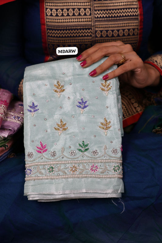 Soft Tissue silk with premium stone work and pearl work😍Ⓜ️