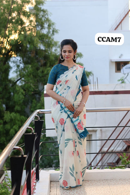 Linen cotton saree🥳