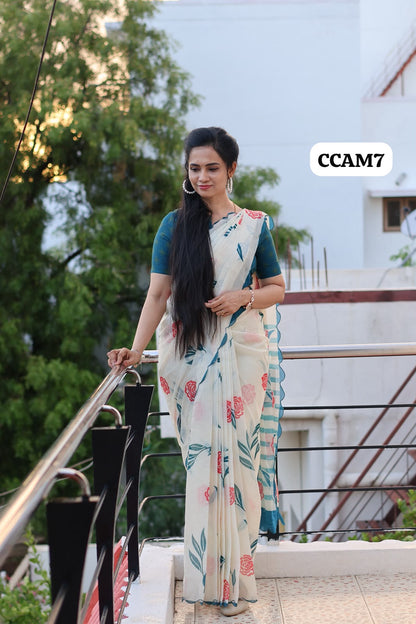 Linen cotton saree🥳
