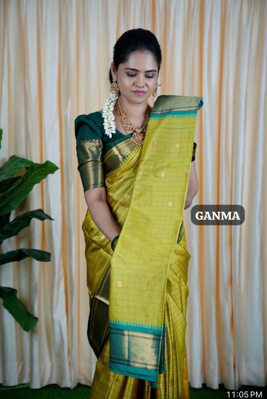 Kalyani silk sarees with checked design in running blouse 🥳✅