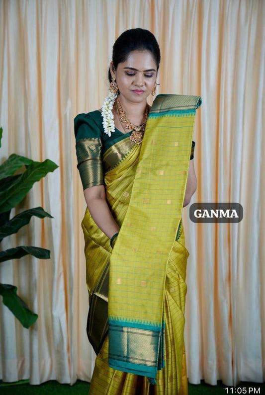 Kalyani silk sarees with checked design in running blouse 🥳✅