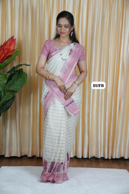 Linen Cotton saree 🥳