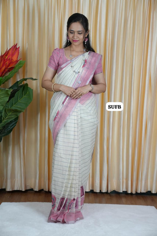 Linen Cotton saree 🥳