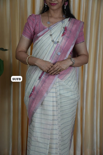 Linen Cotton saree 🥳