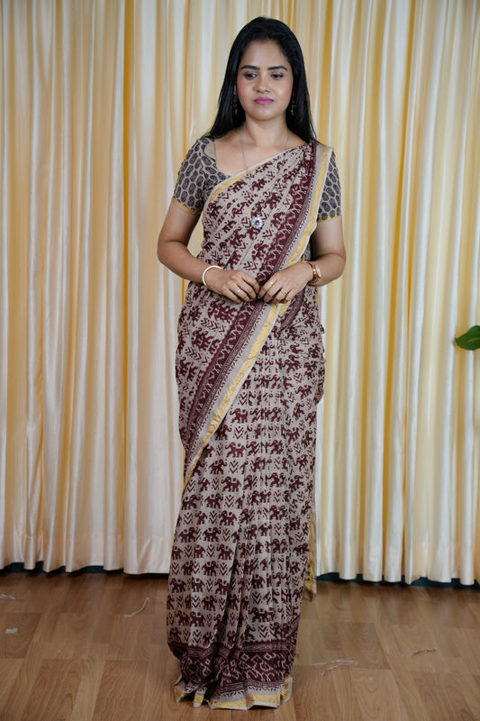 Soft Kota cotton Kalamkari print saree🥰😎📚