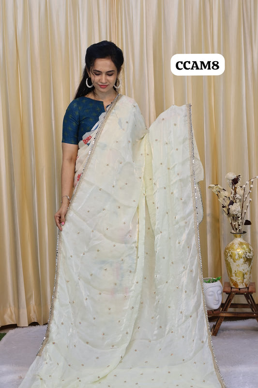 Shape Silk  Mirror work border saree😍🥳
