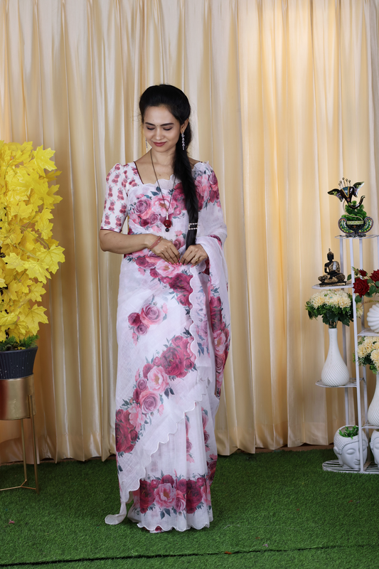 Linen cotton saree 🥳