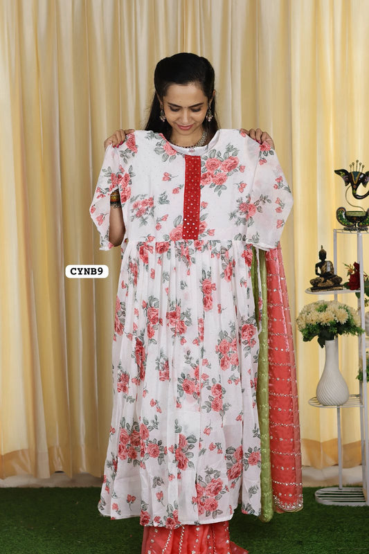 Georgette gown with lining. Christmas specialⓂ️